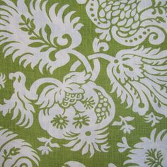 Sample Lafayette Fabric in Green/White Botanical Fabric, Floral Upholstery Fabric, Asian Fabric, Powder Room Makeover, Floral Upholstery, Classic Interior Design, Lee Jofa, Fabric Inspiration, Elegant Pattern