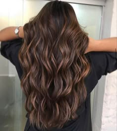 Color Balayage Brunette, Coffee Hair Color, Balayage Chocolate, Pelo Chocolate, Hair Melt, Dark Chocolate Hair, Long Hair Highlights, Hairstyle Color, Coffee Hair