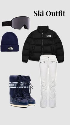 the north face ski outfit and snow boots