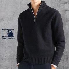 Half Zipper Men's Sweater | Long Sleeve Pullover | Cozy Outfit Fashion The size chart is smaller than the regular size please add 2-3 cm.  If you have any questions, don't hesitate to contact us, we are quick to reply. Refund & returns: We accept refunds in case the item comes defective, up to 7 days from package arrival. However, we do not accept returns for size-related issues or any damages caused by the buyer. Processing & Delivery: We usually process orders within 1-3 business days and then dispatch them, delivery usually takes between 7-14 business days - 100% Satisfaction Guarantee - Premium Quality Products - 24/7 Customer Support Winter Sweatshirt With Zipper And Crew Neck, Winter Crew Neck Sweatshirt With Zipper, Winter Crew Neck Sweatshirt With Zipper Closure, Classic Half-zip Winter Outerwear, Winter Crew Neck Sweater With Zipper Closure, Casual Wool Sweater With Zipper Closure, Casual Half-zip Winter Polo Sweater, Classic Half-zip Winter Sweater, Black Half-zip Winter Sweater