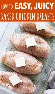 Easy Baked Chicken Breast Recipe – Tender and juicy, perfectly baked chicken breasts! The one and ONLY method and recipe you will need for baked chicken. #bakedchicken Tender Baked Chicken Breast, Easy Baked Chicken Breast Recipes, Easy Baked Chicken Breast, Baked Chicken Breasts, Juicy Baked Chicken, Chicken Breast Recipes Baked, Easy Chicken Breast, Chicken Breast Recipe, Chicken Breast Recipes Easy