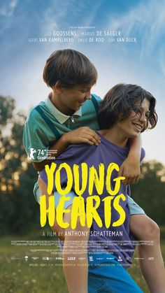 young hearts movie poster with two children hugging each other