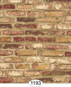 an old brick wall with red and yellow bricks