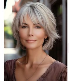 Ali Bailey London Hair, Medium Haircuts For Women Fine Hair, Short Shag Grey Hair, Haircuts For Medium Length Hair With Bangs, Haircuts For White Hair, Hair Styles Over 60 Woman, Grey Haircuts For Women, Over 60 Hairstyles With Bangs, Gray Hair Styles For Women Over 60 Grey