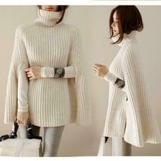 Size One Size Size Type Regular Style Cape Department Women Fit LOOSE Occasion Casual Pattern Solid Season Winter eBay Cross Border Trade powered by ChannelEffect Casual Cape, Pullover Mode, Cape Sweater, Loose Coats, Cape Sleeves, Womens Turtleneck, Loose Outfit, Sweater Brands, Casual Sweaters