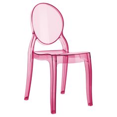 a pink plastic chair on a white background