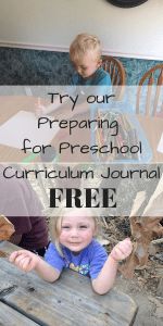 two children sitting at a table with the words try our preparing for preschool, an autumn journal free