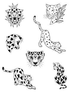 leopards and cheetah tattoo designs