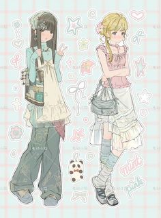 Cute Pjs Drawing, Pose With Plushie, Shoujo Style Outfits, Puffy Dress Drawing, Collared Shirt Drawing, Outfit Ideas Character Design, Shoujo Art Style, Character Outfits Drawing, Outfit Reference Drawing