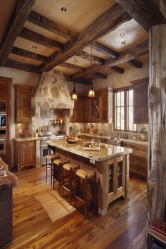 Modern rustic country kitchen with contemporary appliances and traditional wooden design. Kitchen Elements, Farm Kitchen