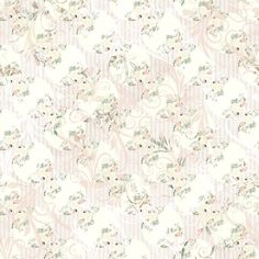 a white and pink wallpaper with flowers on it