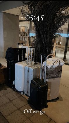 several pieces of luggage sitting next to each other