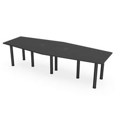 a black table with four legs on an isolated white background for display or montage