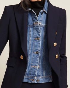 Veronica Beard Dickey, Mode Hippie, Mode Casual, Looks Street Style, Blazer Outfits, 가을 패션, Veronica Beard, Work Casual, Denim Blue