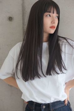 Long Hair With Bangs Japanese, Asian Hair Long, Style Hair Girl, Japanese Long Hair, Hair Styles Asian, Long Hair Asian, Bangs Asian, Long Hair And Bangs, Bang Cut