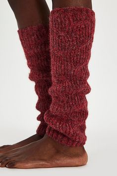 So cool and cozy, these classic legwarmers are featured in a soft knit fabrication and staple silhouette, perfect to pair with anything from a casual slide to a super stylish sneaker. | Snow Bunny Legwarmers by Free People in Red Snow Bunny, Snow Bunnies, So Cool, Boho Clothing, Stylish Sneakers, Soft Knits, Boho Outfits, Free People, Wine