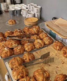 freshly baked croissants are being prepared for baking