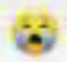 a blurry image of a yellow dog's face with eyes open and mouth wide open