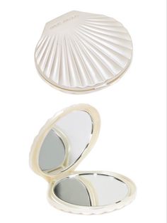 Shell Compact Mirror, Compact Mirror Aesthetic, Makeup Bag White, Pearl Mirror, Shell Mirror, Birthday List, Birthday Wishlist, Pearl Shell, Compact Mirror