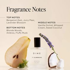 7 Summers® Perfume - A Luxurious Blend of Juicy Pear, Opulent Lavender, and Woody Musk by DIME Beauty – DIME® Beauty Dime Beauty Perfume, Fig Perfume, Layering Perfume, Scent Layering, Pineapple Fragrance, All Natural Perfume, Luxury Scents, Fruit Perfumes, Dime Beauty