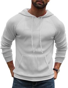 PRICES MAY VARY. 【Fabric】: The mens pullover sweater perfectly blends the best parts of 50% viscose,25% nylon and 25% polyester with a soft handfeel that is naturally skin friendly, remaining warm and comfort in spring, autumn and winter 【Features】: This classic casual men's pullover hoodie sweaters is made from soft and warm fabric with ribbed detail at the cuff and hem and a front pocket to keep your hands warm 【Occasions】:Mens holiday pullover sweater with drawstring hoodies is the best choic Solid Knit Long Sleeve Hoodie, Solid Long Sleeve Knit Hoodie, Ribbed Hooded Sweater, Winter Cotton Hoodie With Ribbed Details, Gray Knit Hoodie With Long Sleeves, Gray Knit Long Sleeve Hoodie, Gray Long Sleeve Knit Hoodie, Stretch Crew Neck Sweater With Drawstring Hood, Mens Pullover Sweater