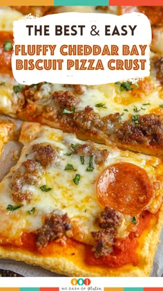 the best and easy fluffy cheddar bay biscuit pizza crust with pepperoni