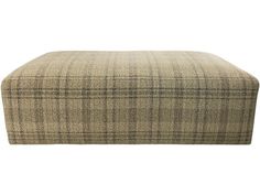 a brown and black plaid bench cushion