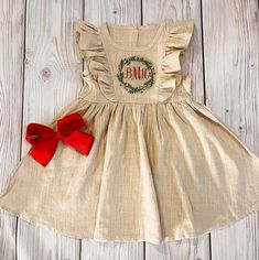 Girls Christmas Linen Dress, Christmas Personalized Dress, Linen Beige Dress, Pinafore Dress, Holiday Dress, Picture With Santa Dress, - Etsy Picture With Santa, Kids Christmas Dress, Santa Dress, Christmas Linen, Dress Christmas, Beige Dress, Dress Linen, Pinafore Dress, Holiday Dress