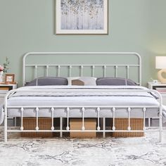 PRICES MAY VARY. 【Classic and Romantic】This farmhouse-style bed features curved lines and a thick tube framework, bringing a romantic and warm feeling to your space. The rounded edges subtly balance the coolness of metal, making it easy to blend with boho, traditional, farmhouse and rustic home decor. 【High Headboard Design】Compared with other metal beds, this classic bed frame has a higher headboard for extra protection to your head and a comfortable sitting place. You can prop soft pillows beh Traditional Entrance, Practical Bed, Farmhouse Style Bedding, Full Size Bed Frame, Classic Bed, Metal Platform Bed, Mattress Frame, Warm Tone, Headboard Designs