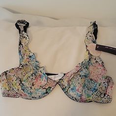 Beautiful Sheer Underwire Floral Bra Will Make Any Rainy Day Sunny! Enjoy This French Designer Lingerie. Nwt Sz 36b Matching Panty Available In Separate Listing Sheer Pink Bra For Spring, Pink Sheer Bra For Spring, Spring Sheer Pink Bra, Spring Floral Print Multicolor Bra, Fitted Multicolor Bra With Floral Print, Chantelle Bras, Bead Bra, Playtex Bras, Bali Bras