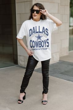 Gameday just got better with our Dallas Cowboys oversized short sleeve crewneck tee. Crafted from super soft fabric, it's destined to become your new fan favorite! Oversized Crewneck, Dallas Cowboys, Soft Fabric, Dallas, Soft Fabrics, Crew Neck, Fan, Fabric, How To Wear