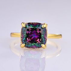 Flash Sale- 3.5ct Cushion Cut Alexandrite Engagement Ring Evani Naomi Jewelry Halo Wedding Set, Gothic Engagement Ring, Couples Ring, Cushion Cut Engagement, Alexandrite Stone, Alexandrite Engagement Ring, Cushion Cut Engagement Ring, Cushion Cut Ring, Alexandrite Ring