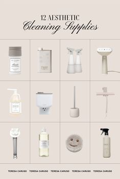 the twelve different types of soaps and lotions are shown in this graphic style