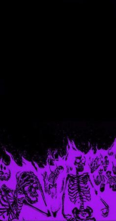 a black and purple background with skulls on it