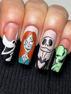 kiki london nail gel polish art builder gel biab designs manicure gellack gellac inspo inspiration trend trending nails vegan long lasting halloween matte corpse ghost vampire skeleton hand painted long square nails Scary Nail Art, Paw Print Nails, Scary Nails, October Nails