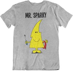 MR SPARKY Mens Electrician Organic Cotton T-Shirt Christmas image 1 Electrician T Shirts, Unique Gifts For Him, Christmas Gifts For Him, Baby Family