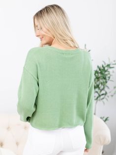 Perfect for the season ahead, we love the soft + muted tone of green that this sweater from Z Supply features! A woven LUCKY is featured front + center and is perfect for an everyday reminder, or a fun + playful look for St. Patricks Day ahead! This crew neck sweater boasts a slightly boxy and cropped design along with drop shoulders for an ultra relaxed look and feel. Z Supply Crew neck sweater Drop shoulders Boxy, cropped, + relaxed silhouette LUCKY verbiage across the front 100% Cotton Body length measurement: 19" from a S. Bust measurement: 22.5" from a S. Model is wearing a S. Everyday Reminder, Beach Sweater, Length Measurement, Measurement Length, St Patricks, Online Purchase, Drop Shoulder, Crew Neck Sweater, St Patricks Day