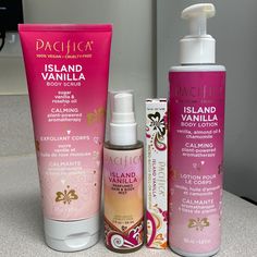 Pacifica Island Vanilla Made In Micro Small Batches Bundle Includes: 4 Items As Shown In Photos 1. Purfume Roll On, Box Shows Slight Wear From Storing In My Drawer 2. Body Lotion 3. Exfoliating Scrub 4. Hair And Body Mist, Only Sprayed Once Or Twice From A Smoke Free Environment Pacifica Dream Moon, Beach Day Hair, Pacifica Southeast, Pacifica Skin Care, Pacifica Products, Underarm Deodorant, Vanilla Perfume