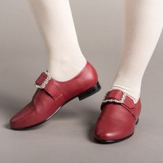 American Duchess: PRE-ORDER Schuyler Women's 18th Century Shoes (Oxblood)