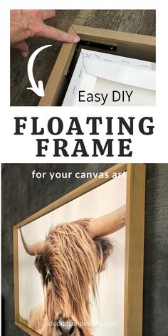 woodworking crafts Canvas With Wood Frame, How To Build Frames For Canvas, Wood Frame Around Canvas, Floating Frames Diy, Wood Framed Canvas, Framing A Canvas Diy, How To Make A Frame For Canvas Art, Diy Picture Frames For Canvas, How To Make Your Own Canvas Frames