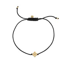 Black silk cord bracelet features a 14k yellow gold and diamond mini Moroccan flower bead charm. The charm measures appx. 1/4" in diameter. All Sydney Evan cord bracelets are strung on an adjustable silk cord along with our 14k gold SE logo charm. Get in touch with us to personalize your bracelet with a cord color of your choice. Silk Cord Bracelet, Bracelets Gold Diamond, Sydney Evan, Silk Cord, Cord Bracelet, Cord Bracelets, Gold Enamel, Pure Gold, How To Make Notes