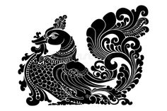 a black and white drawing of a rooster on a white background royalty image stock illustration