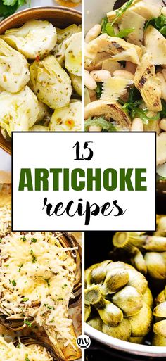 artichoke recipe collage with the title overlaying it's image