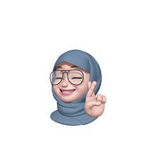 a woman wearing glasses and a hijab giving the peace sign