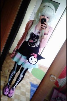 Cute outfit Pastel Rainbow Hair, Silly Clothes, Kawaii Goth, Fashion Themes, Pastel Hair, Harajuku Fashion