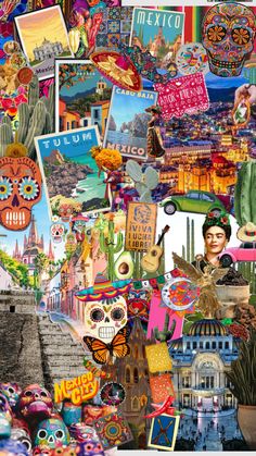 a collage of mexican images and pictures