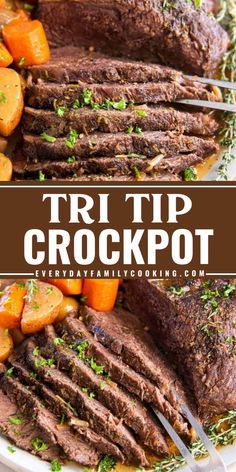 Get your slow cooker ready for your romantic date night at home. Tender, juicy, and super flavorful, this tri tip crock pot with vegetables will leave you feeling satisfied. Save this tri tip roast recipe and serve the perfect Valentine's Day dinner for two! Tri Tip Crock Pot, Tri Tip Roast Crock Pot Recipe, Tri Tip Recipes Crockpot, Tritip Roast Recipes, Slow Cooker Tri Tip, Tritip Recipes, Tri Tip Steak Recipes, Tri Tip Roast, Cooking Tri Tip