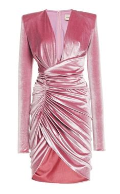 Pink Velvet Dress, Romantic Woman, Dress Knit, Ruched Mini Dress, Alexandre Vauthier, Travel Dress, Stretch Velvet