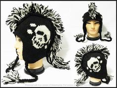 Handmade Black Skull Mohawk Hat -Handmade from Nepal-100% Wool-Fashionable -Skull Style-Lining Inside-Unisex Dimensions of the Hat-22'' Around-Adult Size Return Policy: If you are not satisfied with your item, you must return your item in 7 days. After 7 days, there will be no refund. If you have any more questions, feel free to contact me. Please make sure to leave 5 stars and leave a good review! Pom Pom Shorts, Stetson Hats, Fishing Hats, Skull Hat, Logo Hat, Skull Logo, Native Design, Black Skull, Skull Fashion