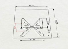 a drawing of a table and chair with measurements for each piece in the diagram below